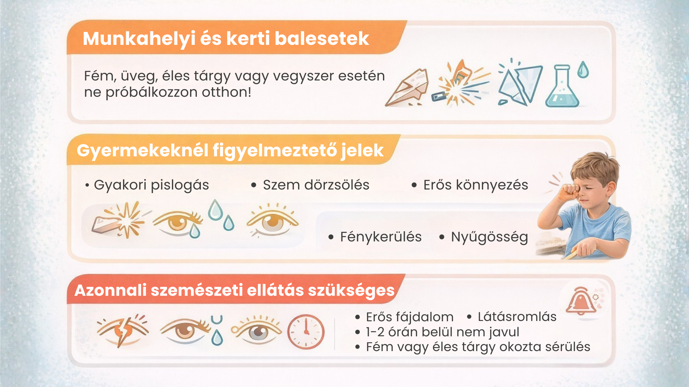 Figyelmeztető jelek szemészeti ellátásra