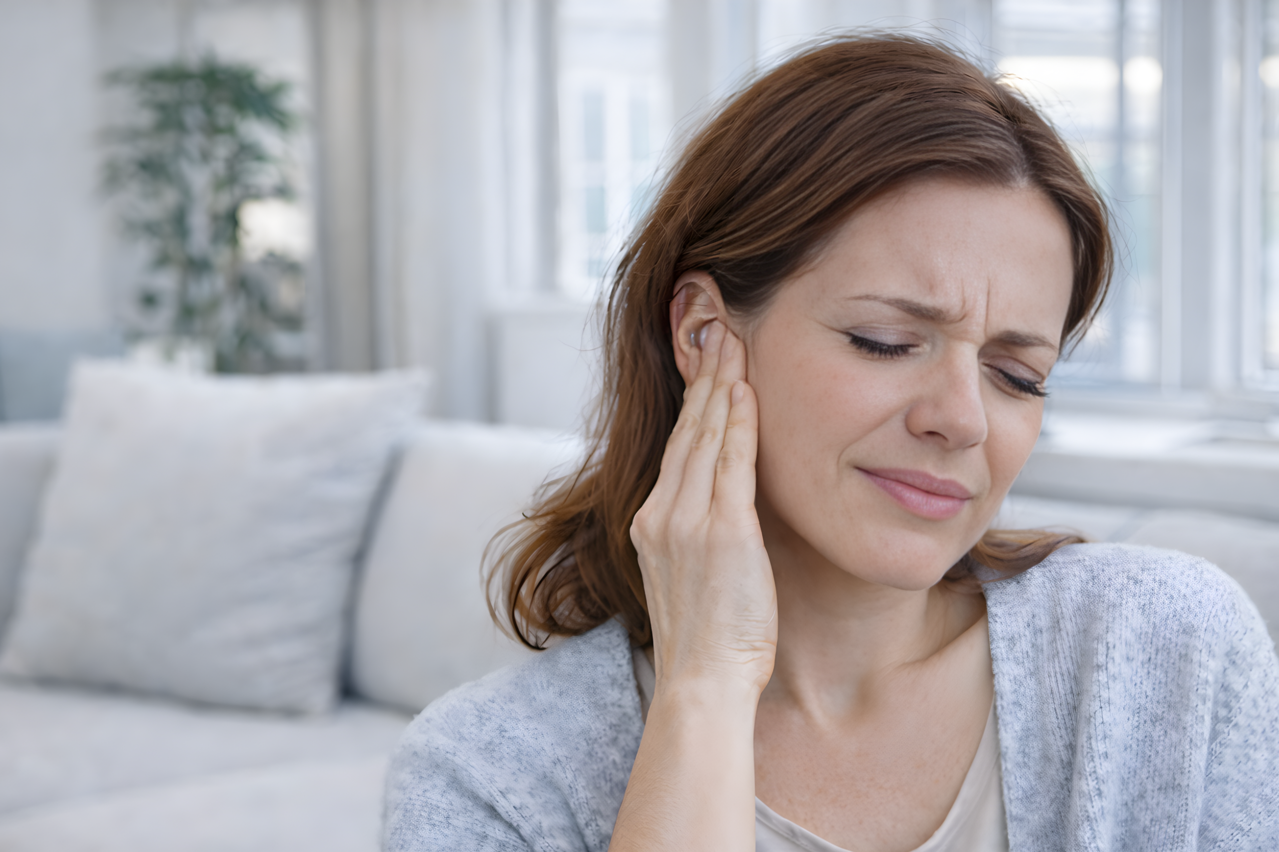 Nő fülfájdalommal küszküdik