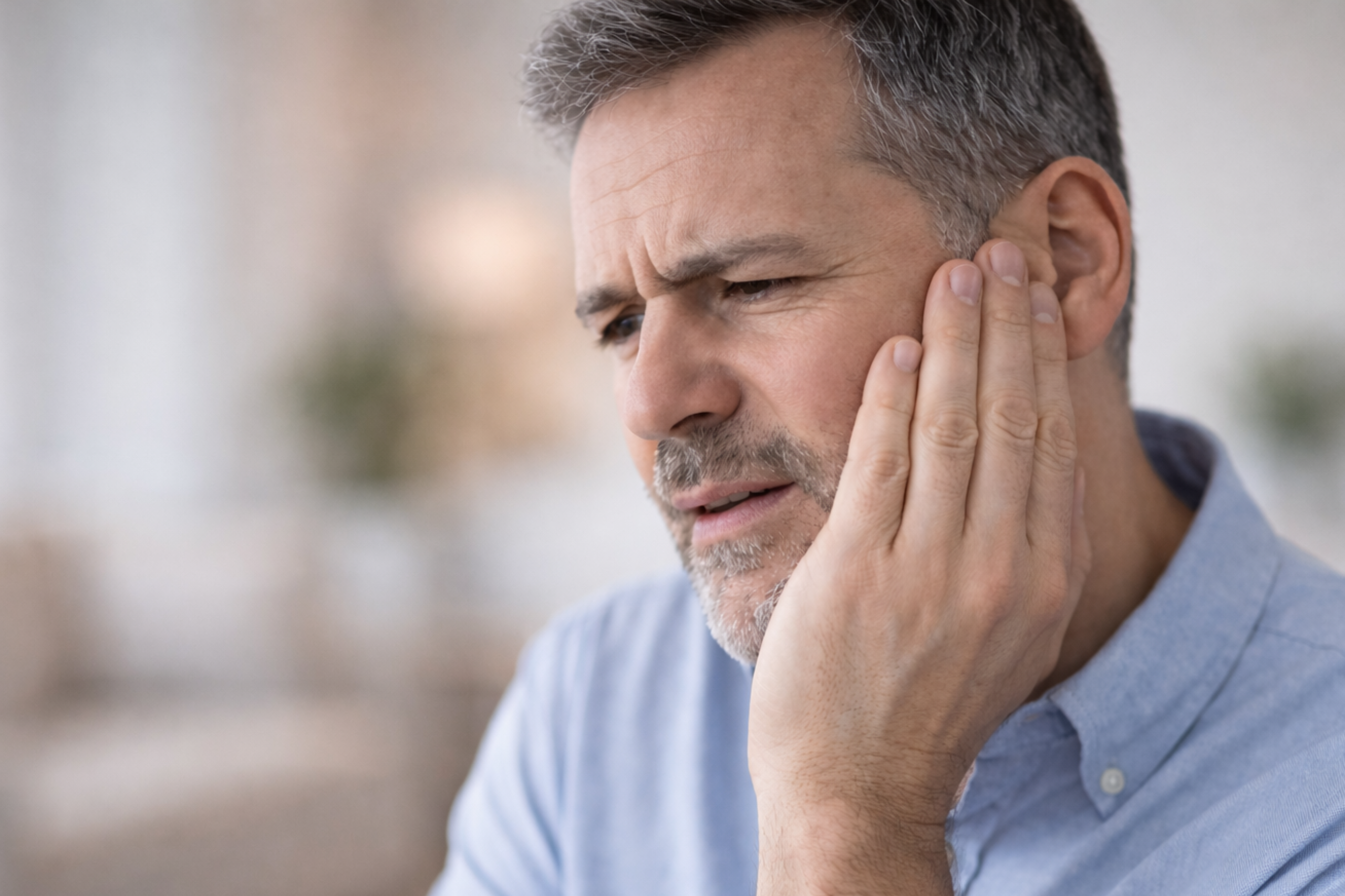 Férfi fájó foggal