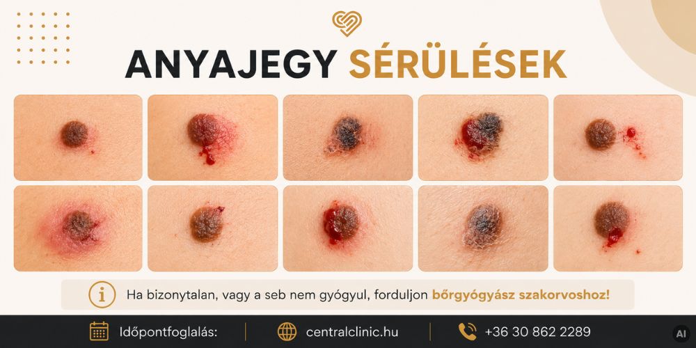 anyajegy sérülések