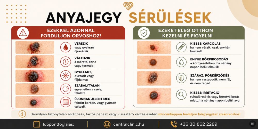 anyajegy sérülésről szóló táblázat